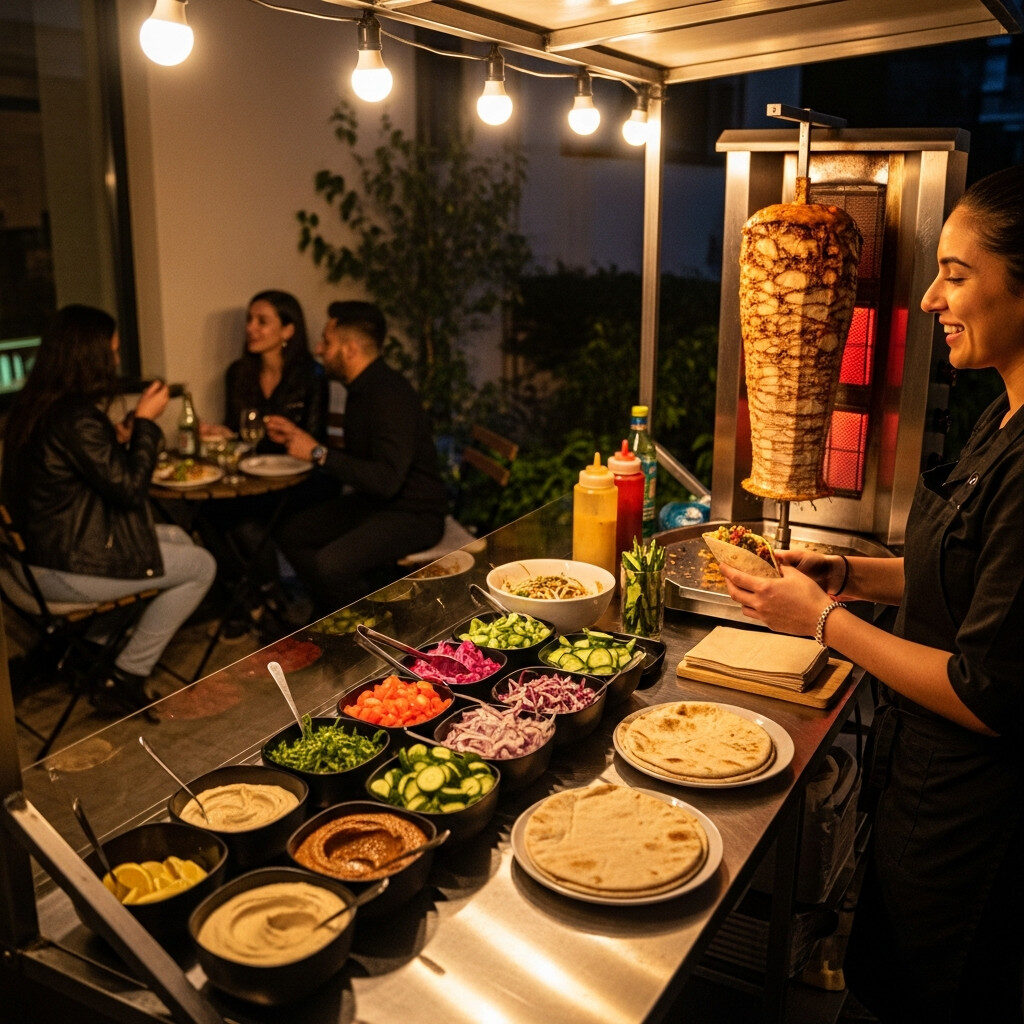 דוכן שווארמה לאירועים קטנים